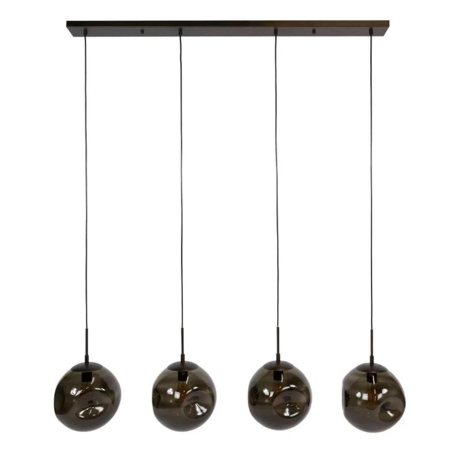 Solaro 4-lichts Hanglamp Bruin glas