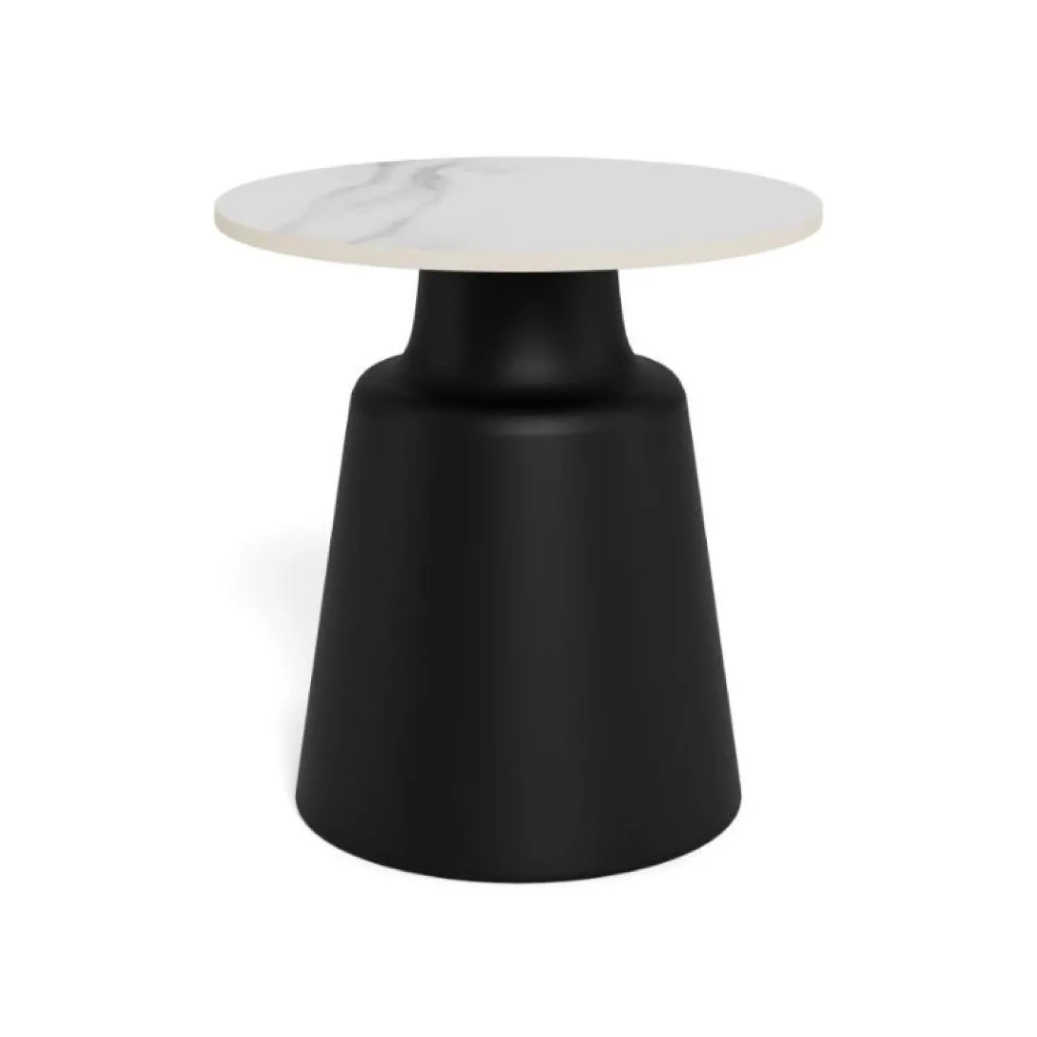 Solvani Salontafel hoog Rond Keramiek Zwart-Wit 45cm
