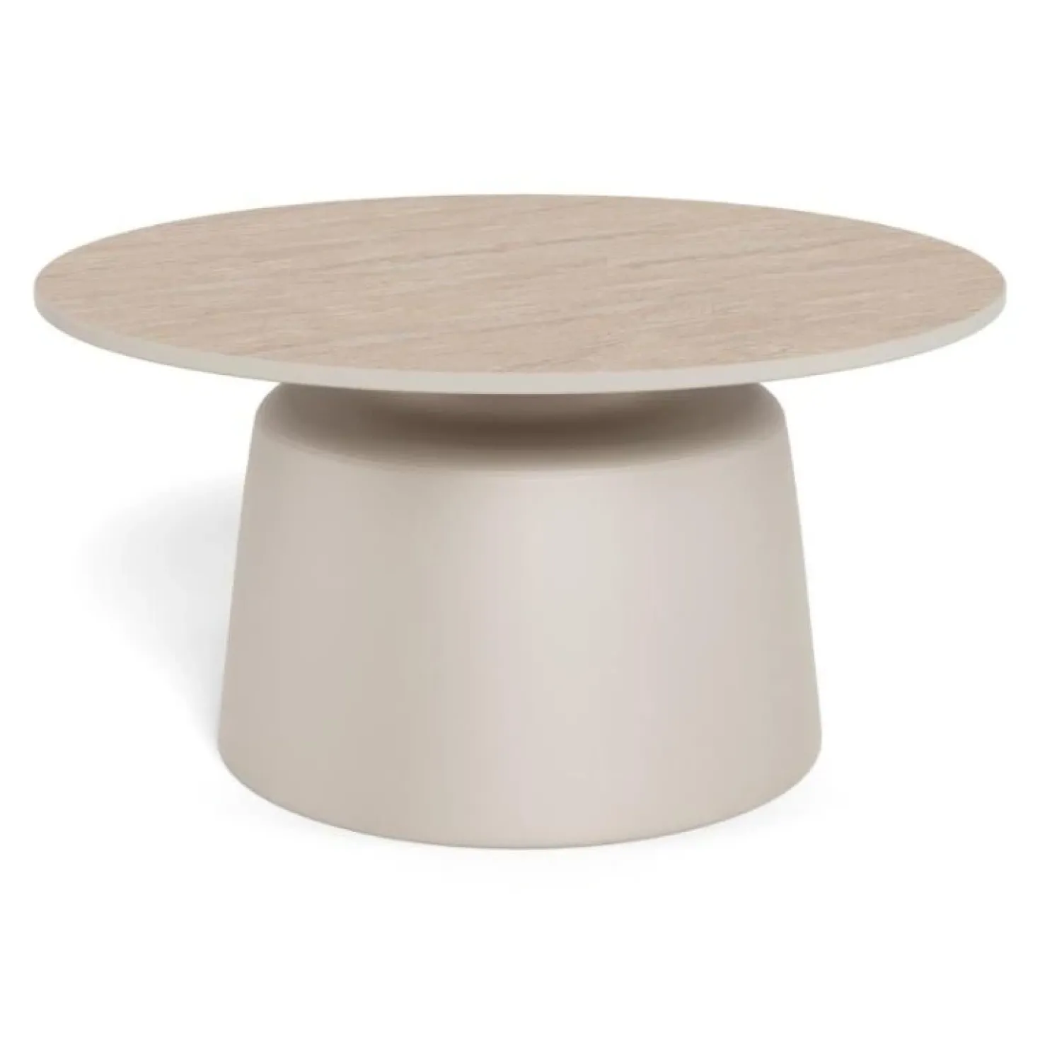 Solvani Salontafel laag Rond Keramiek Lichtbeige 70cm
