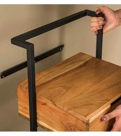 Sonic houten nachtkastje industrieel 44cm