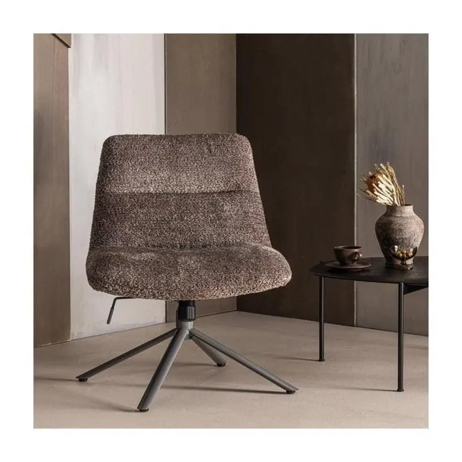 Soren Draaifauteuil Verstelbaar Wollig Bruin