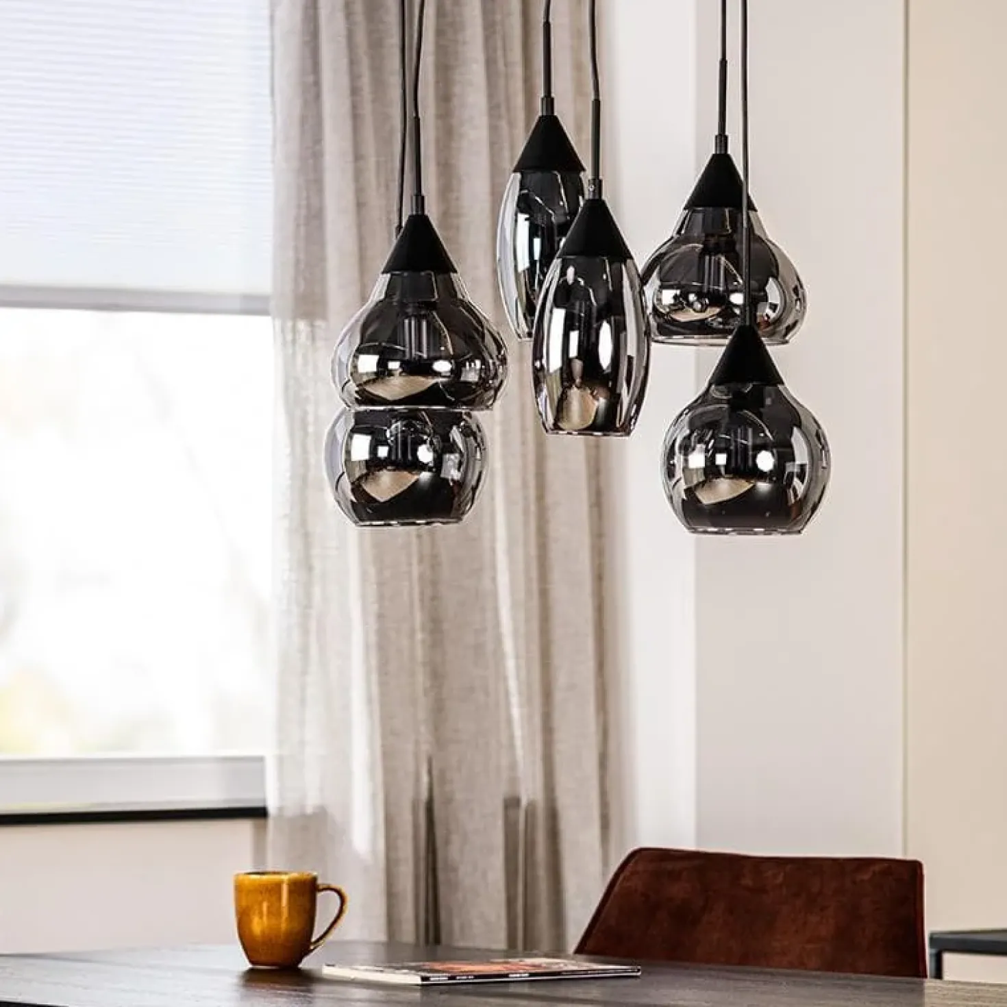 Spix Hanglamp 6-lichts smoke glas