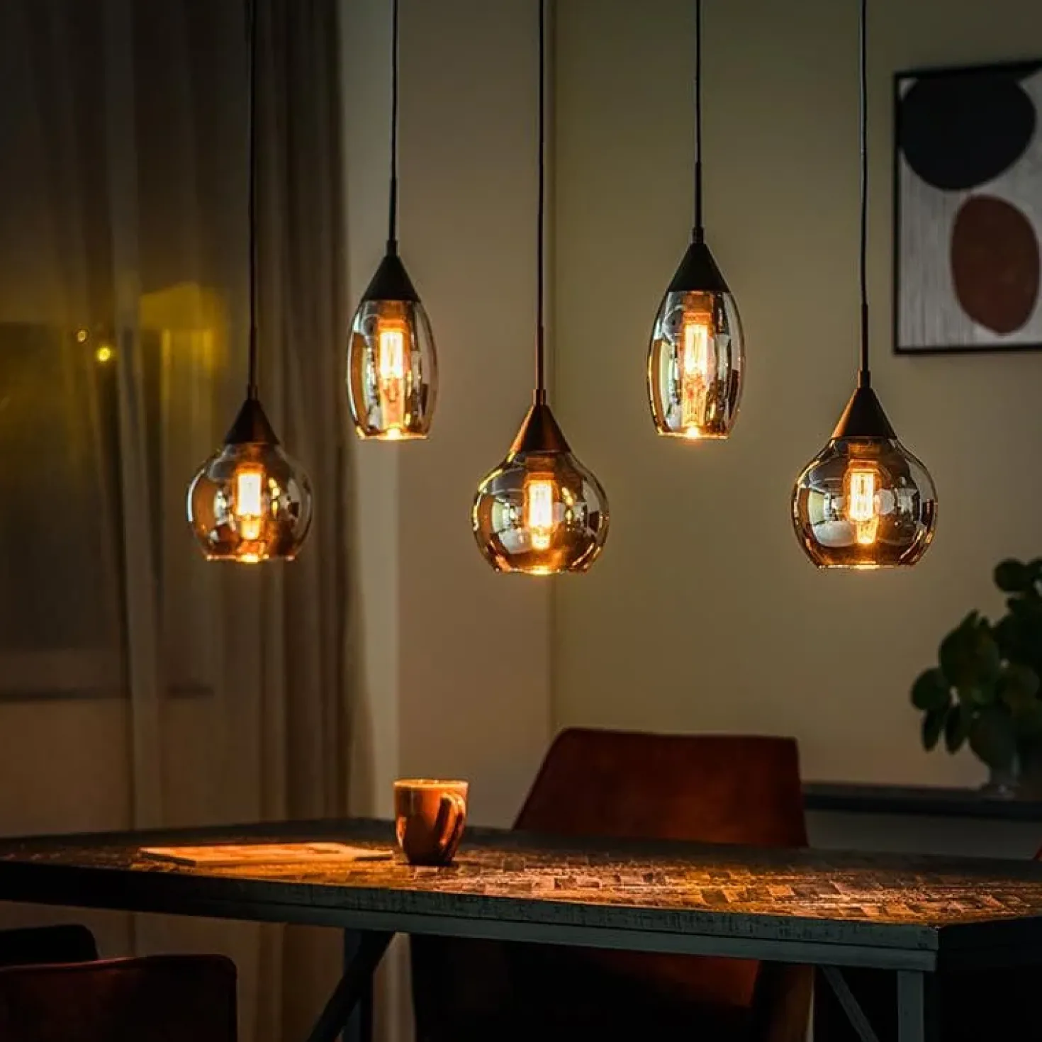 Spix Hanglamp 5-lichts smoke glas