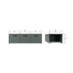 Stage Lage kast Grenen Soap 120cm