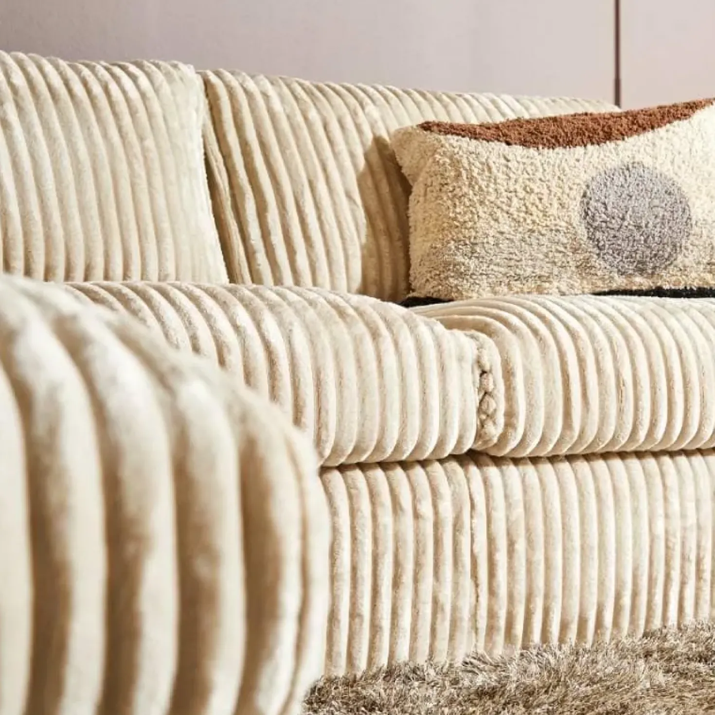 Sterre Hoekbank 2,5 zits + Sofa R Creme zand