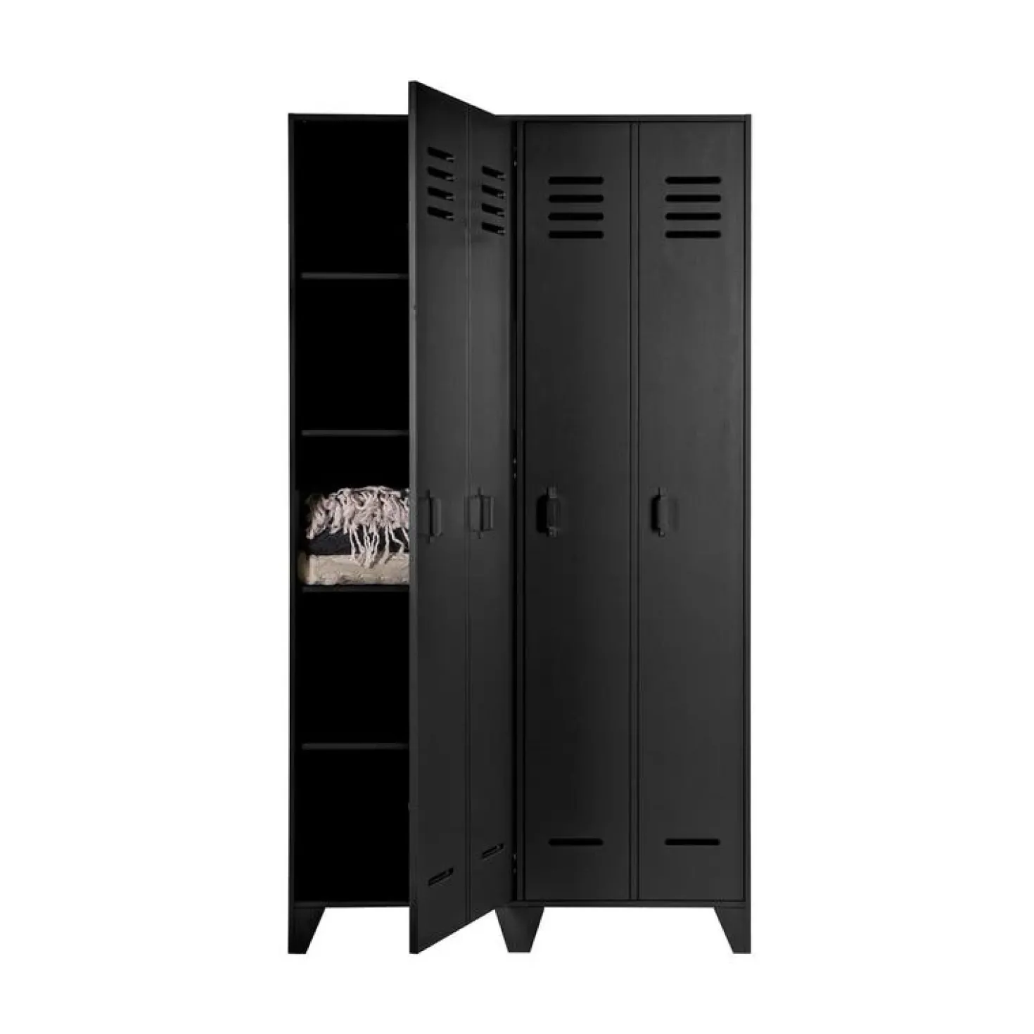 Stijn Lockerkast 2-Deurs Zwart 103cm