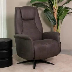 Stockholm Fauteuil Antraciet Microleder Elektrisch