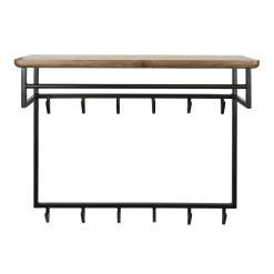 Stockton Kapstok hoog met stang 12 haken Bruin 100cm