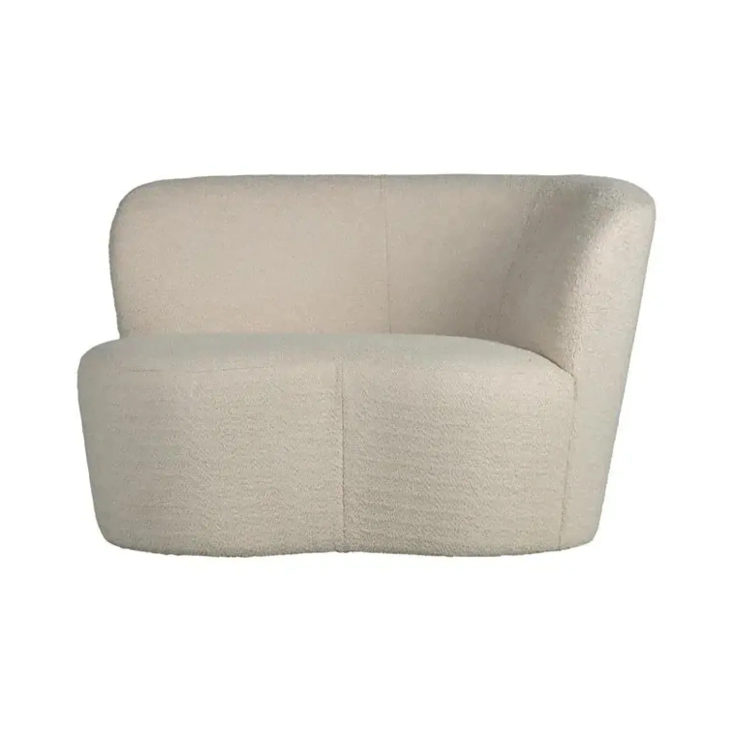 Stone Bankje Rechts Boucle Creme 112cm