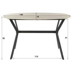 Strato Bartafel deens ovaal Travertine 140cm
