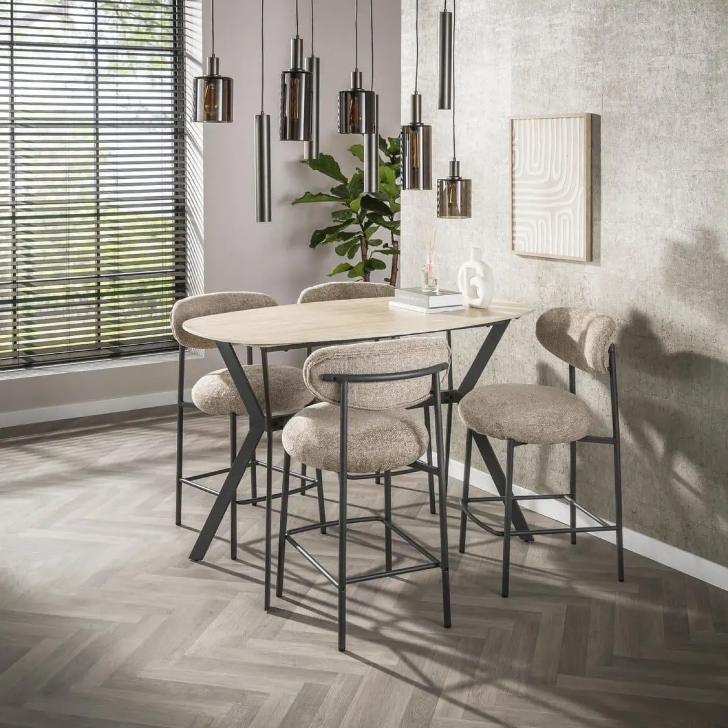 Strato Bartafel deens ovaal Travertine 140cm