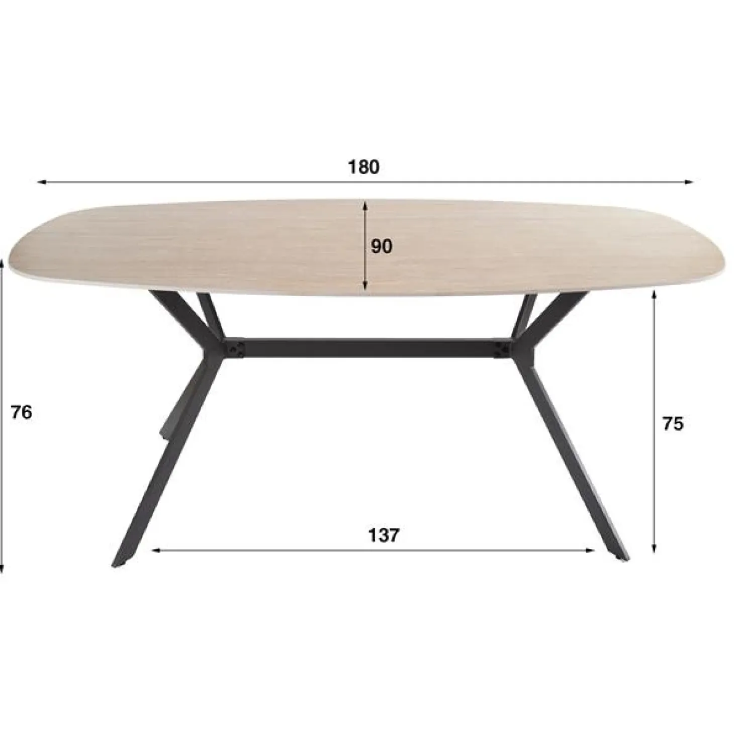 Strato Eetkamertafel deens ovaal Travertin 180cm
