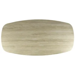 Strato Eettafel deens ovaal spinpoot Keramiek Travertin 180cm