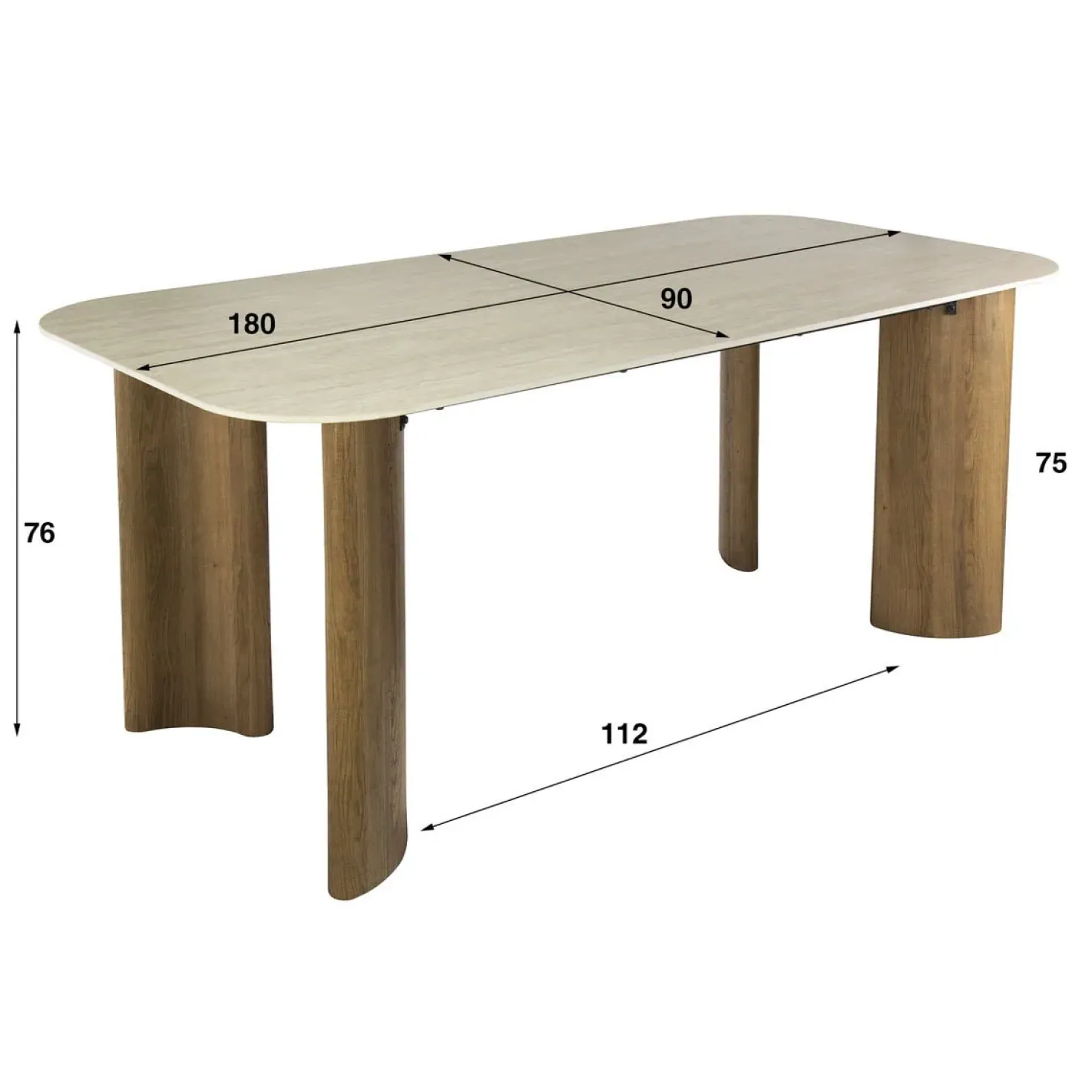 Strato Eettafel Keramiek travertin 180cm