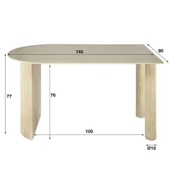 Strato Eettafel ovaal Keramiek travertine 140cm