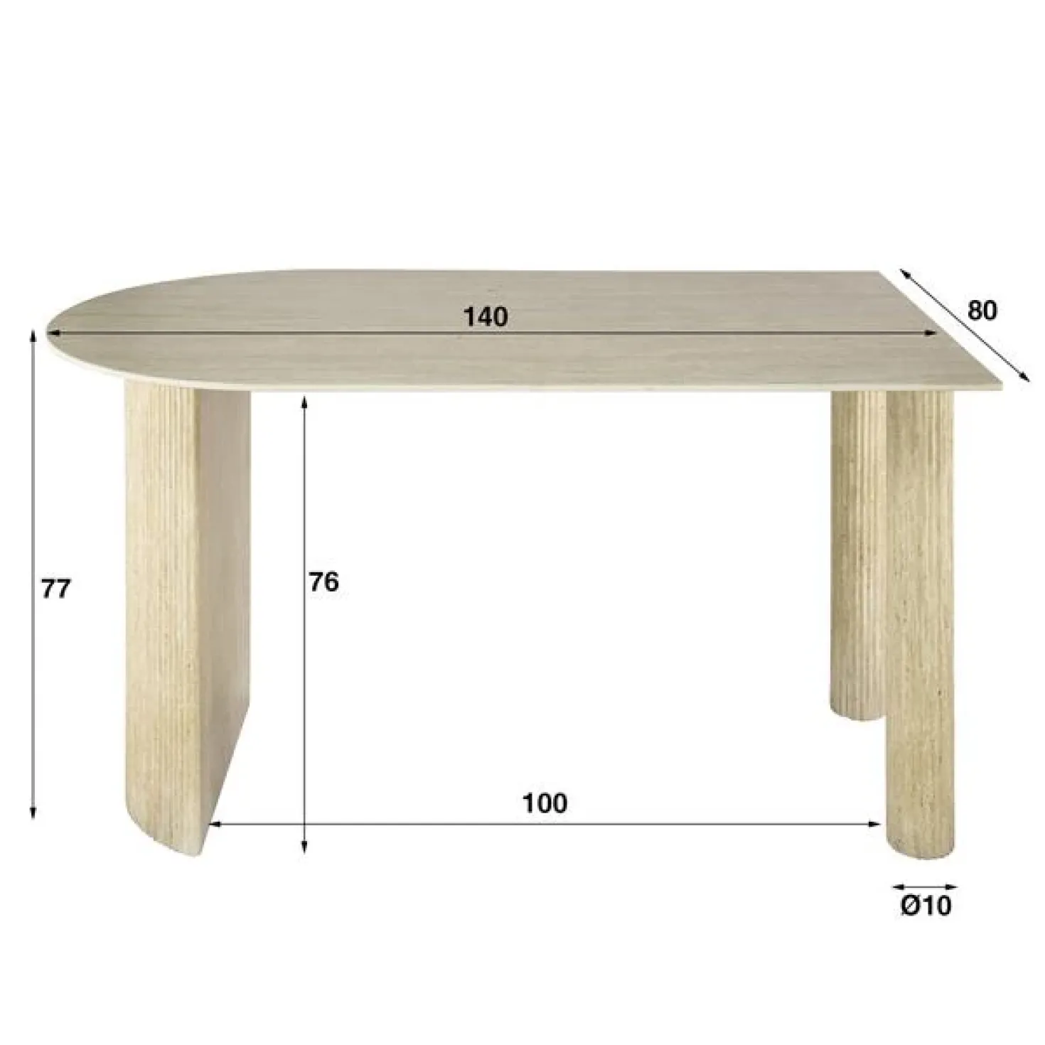 Strato Eettafel ovaal Keramiek travertine 140cm