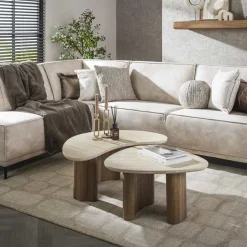 Strato Salontafel set van 2 Travertin
