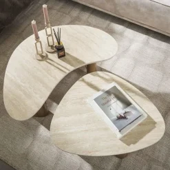 Strato Salontafel set van 2 Travertin