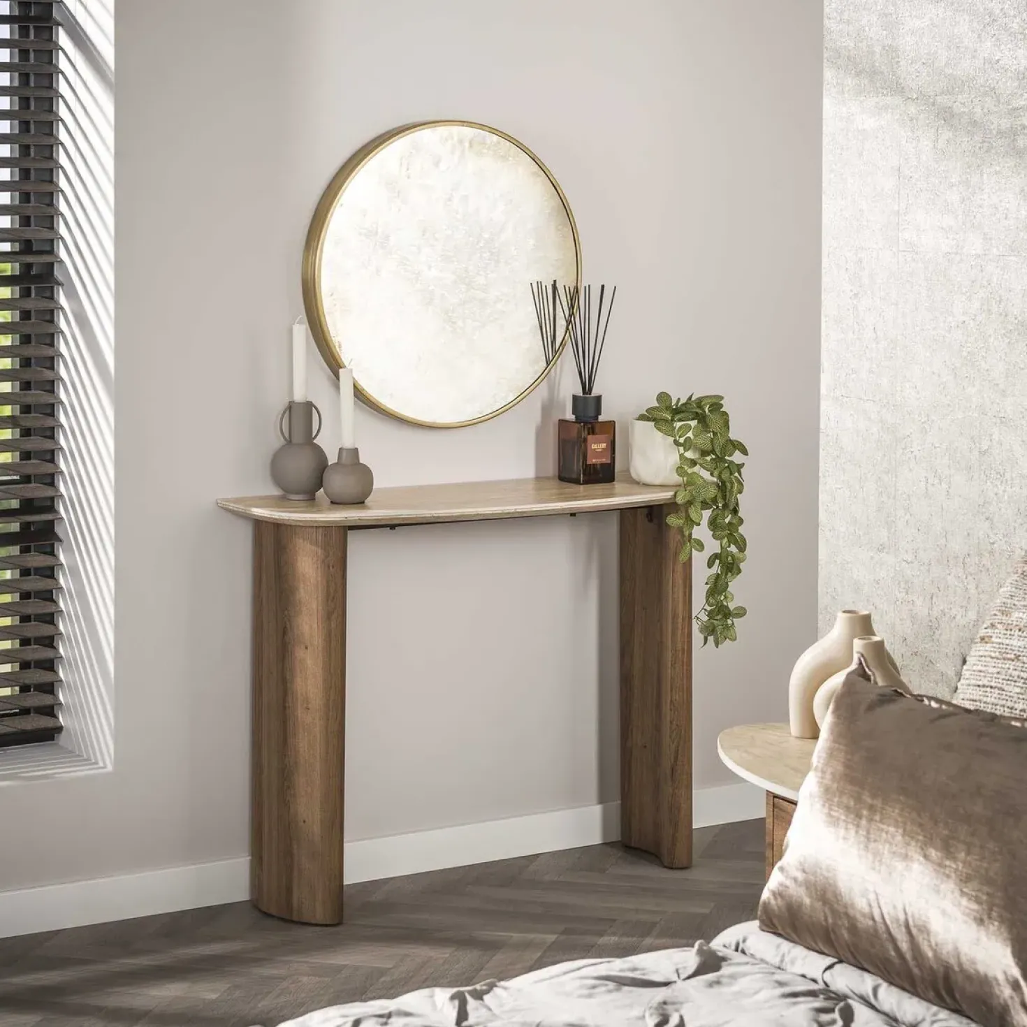 Strato Sidetable/Kaptafel Keramiek travertin 100cm