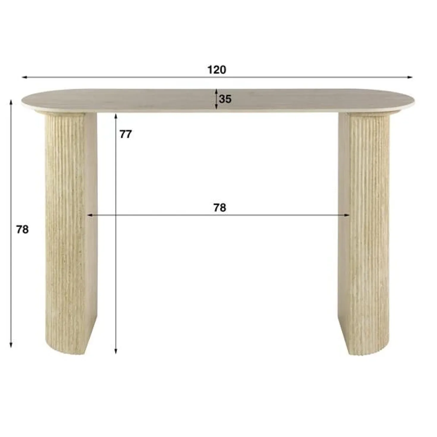 Strato Sidetable Keramiek travertin 120cm