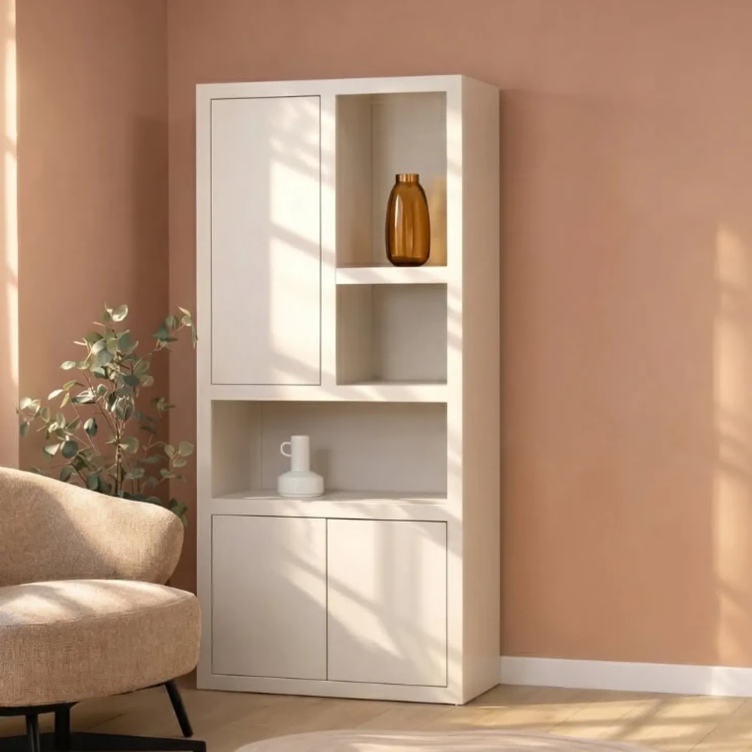 Sven Boekenkast 1 deur zand 90cm