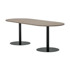 Tablo Eettafel ovaal VL Eikenhout pebble grey/zwart 220cm