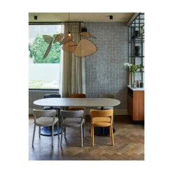 Tablo Eettafel ovaal VL Eikenhout pebble grey/zwart 220cm