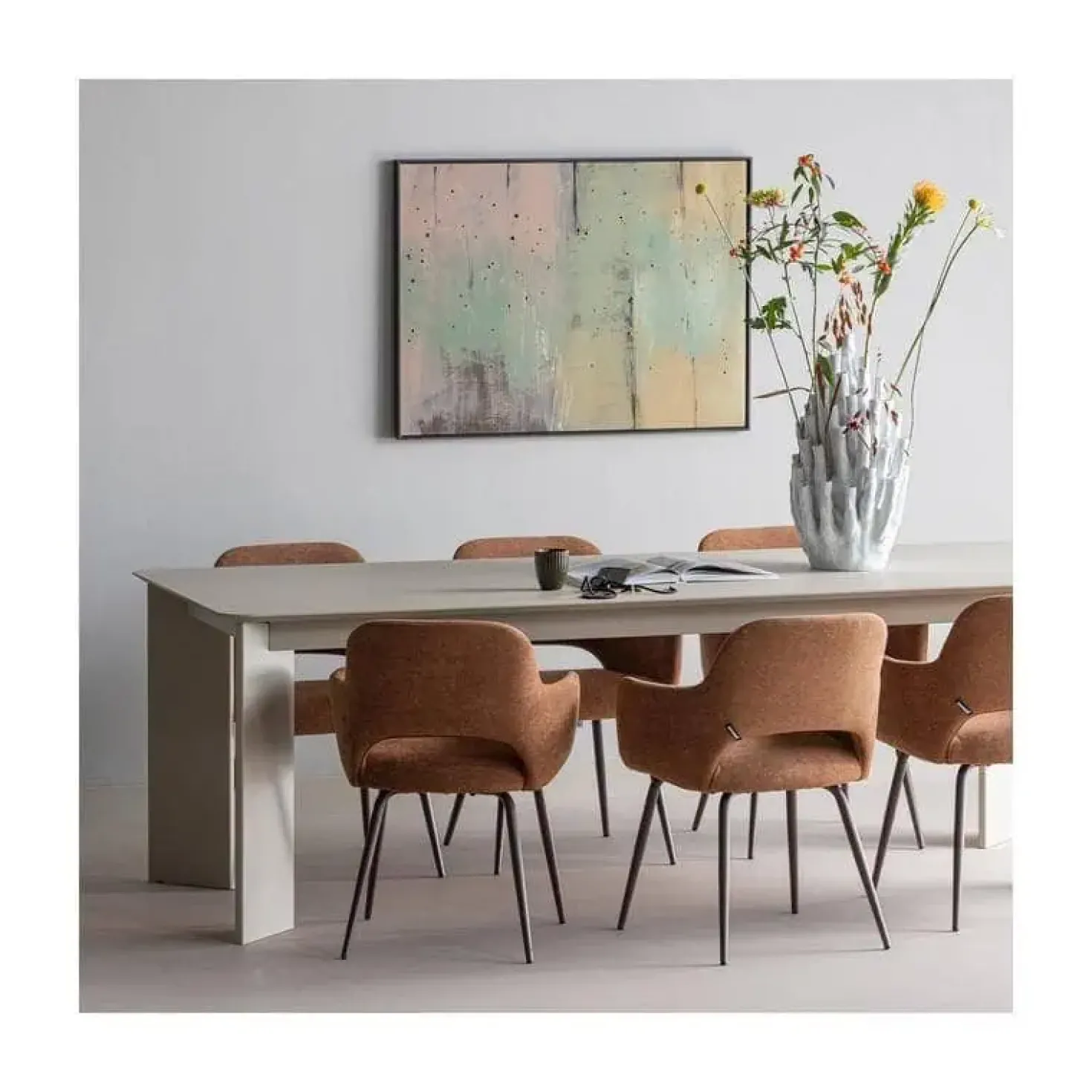 Tablo Eettafel rechthoek Eikenhout dakargrau 240cm