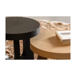 Tala Bijzettafel MDF Rond Zwart 45cm