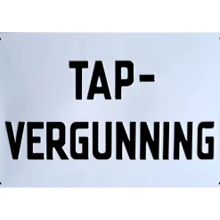 Tap Vergunning - metalen bord