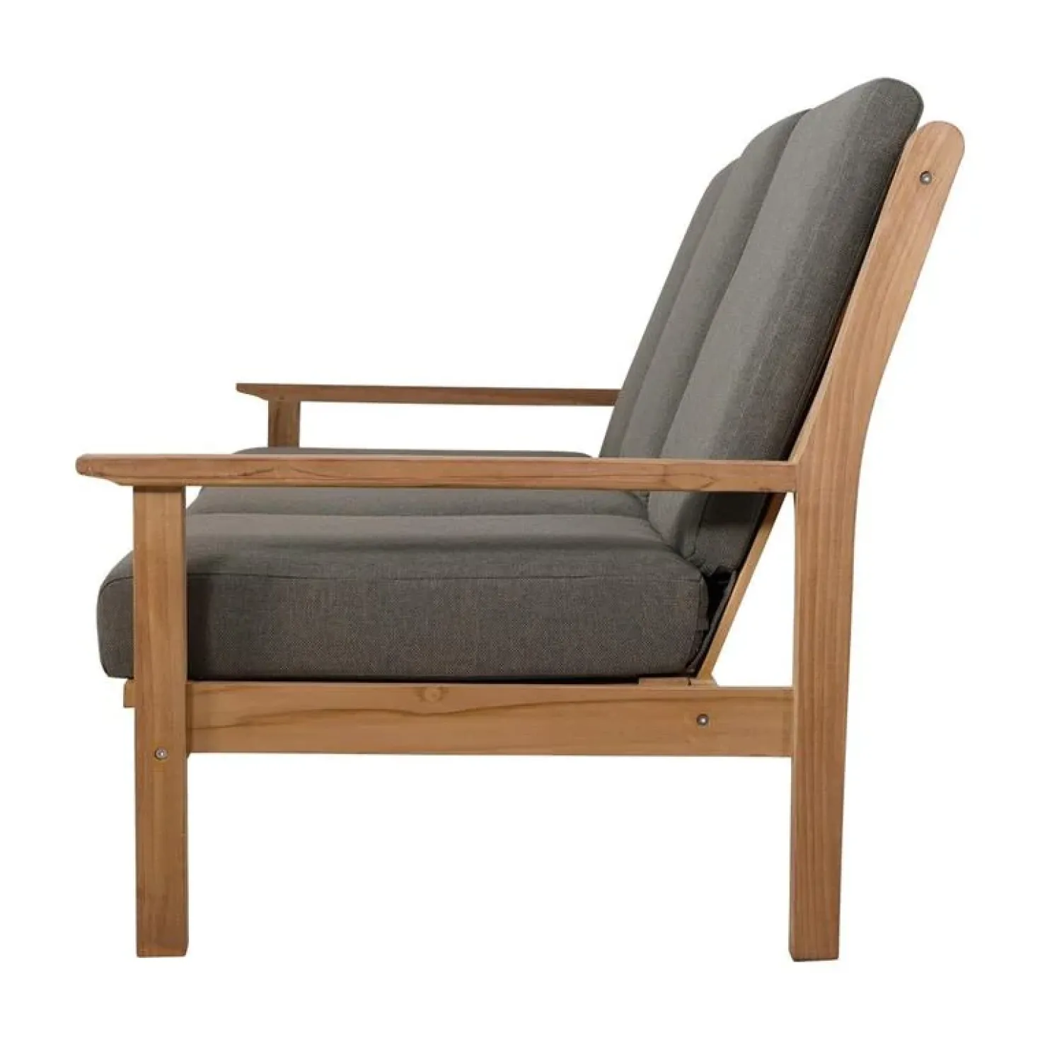Teak Loungebank teak met kussen 124cm