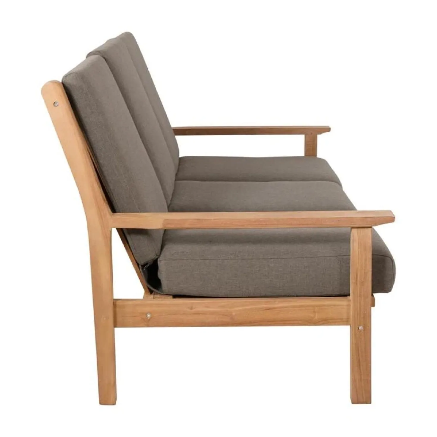 Teak Loungebank teak met kussen 180cm