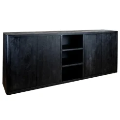 Tenna Dressoir zwart mangohout 220cm