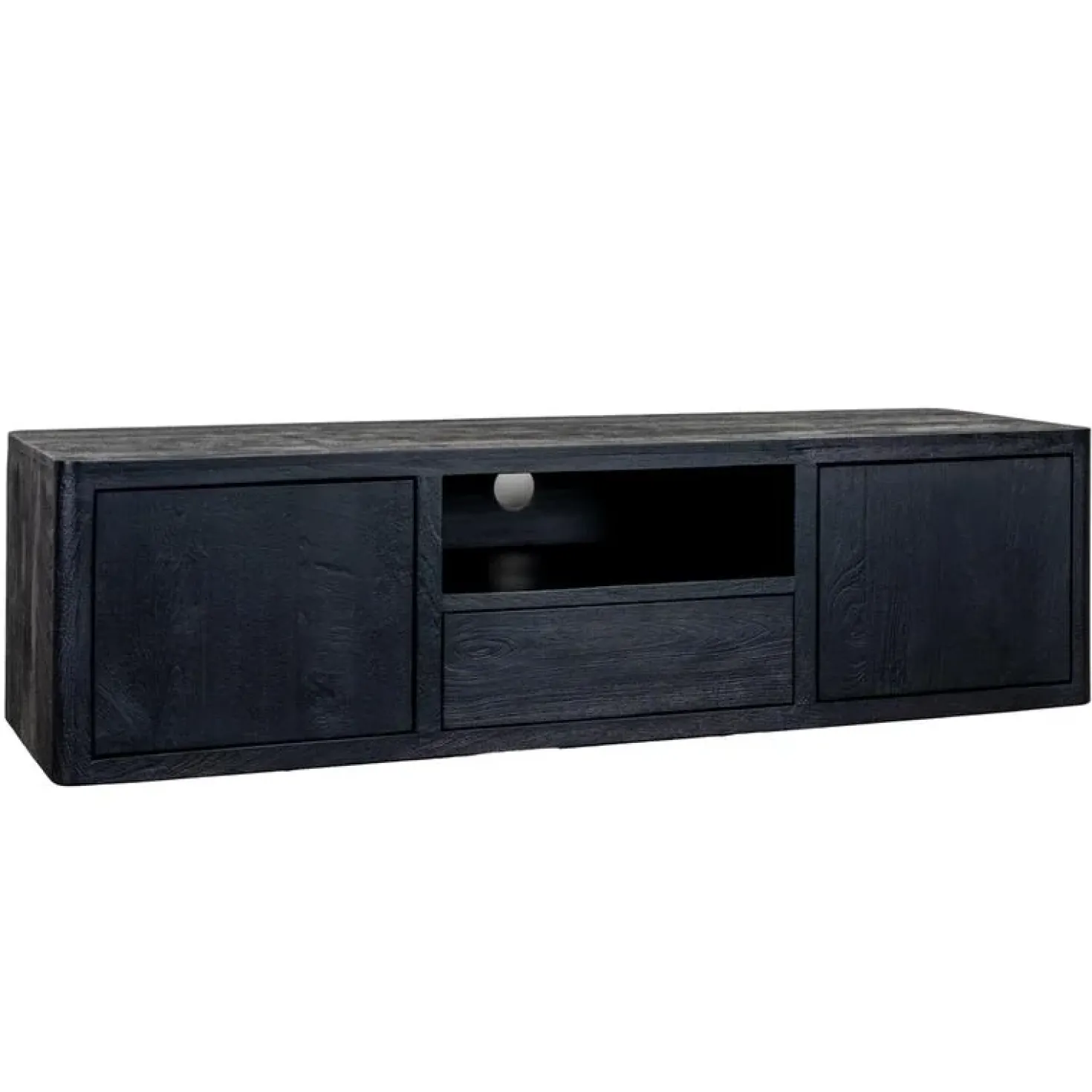 Tenna Zwevend Tv meubel zwart mangohout 150cm