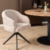 Tessa Eetkamerstoel Beige met Zwarte poot