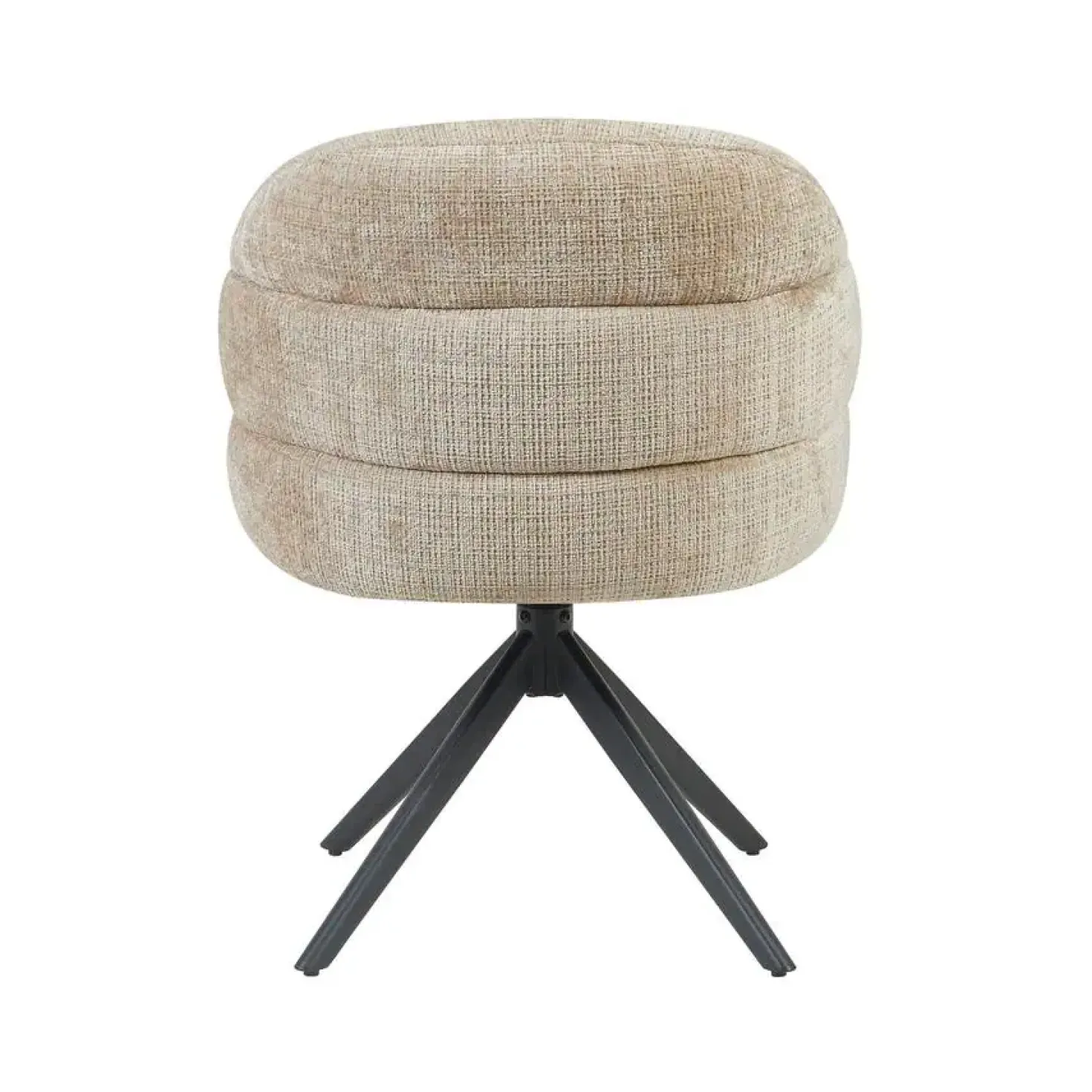 Tessa Eetkamerstoel Beige met Zwarte poot