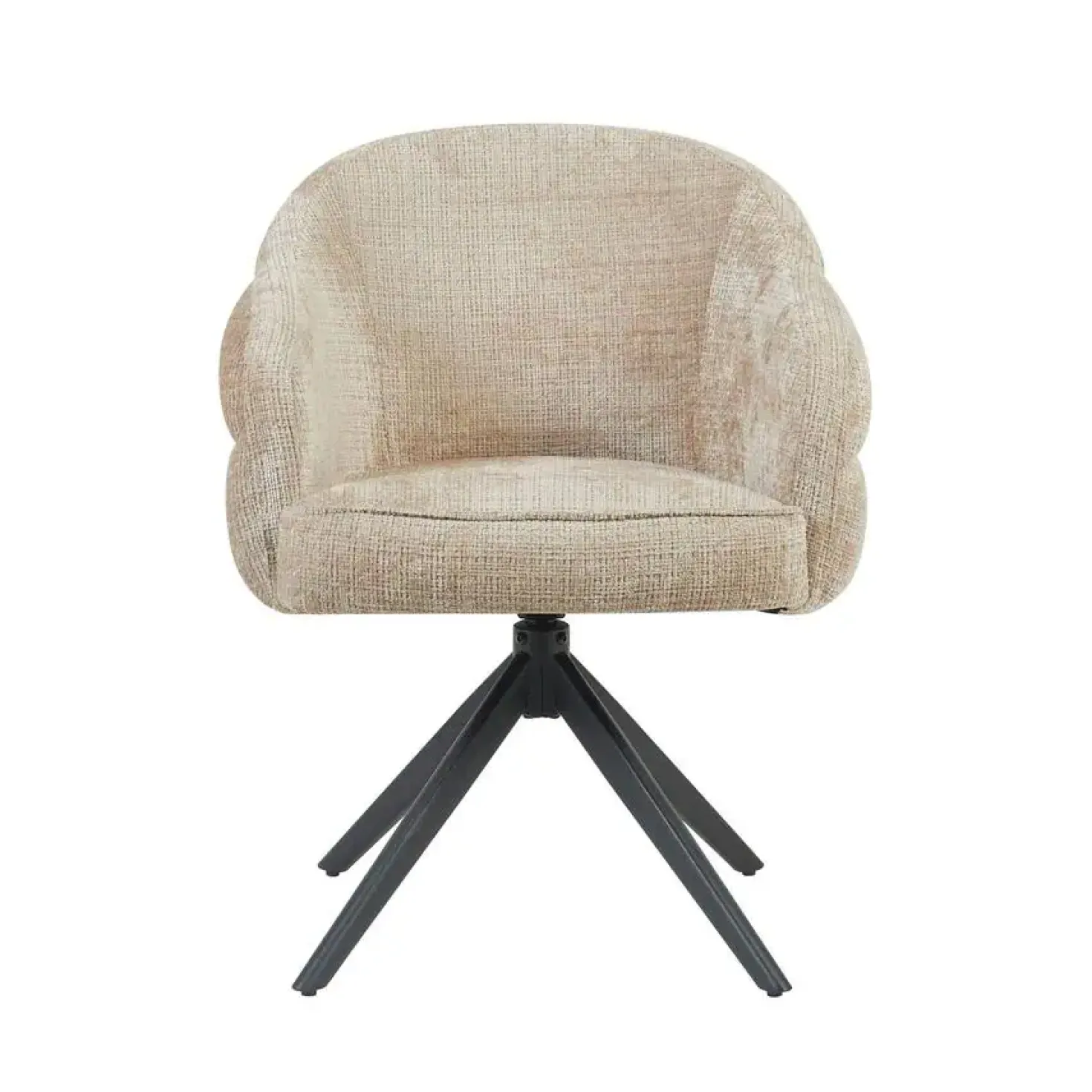 Tessa Eetkamerstoel Beige met Zwarte poot