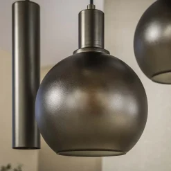 Tessio 7-lichts Hanglamp bruin-frosted