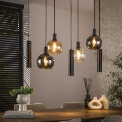 Tessio 7-lichts Hanglamp Multikleur glas