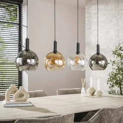 Tessio 4-lichts Hanglamp Multikleur glas