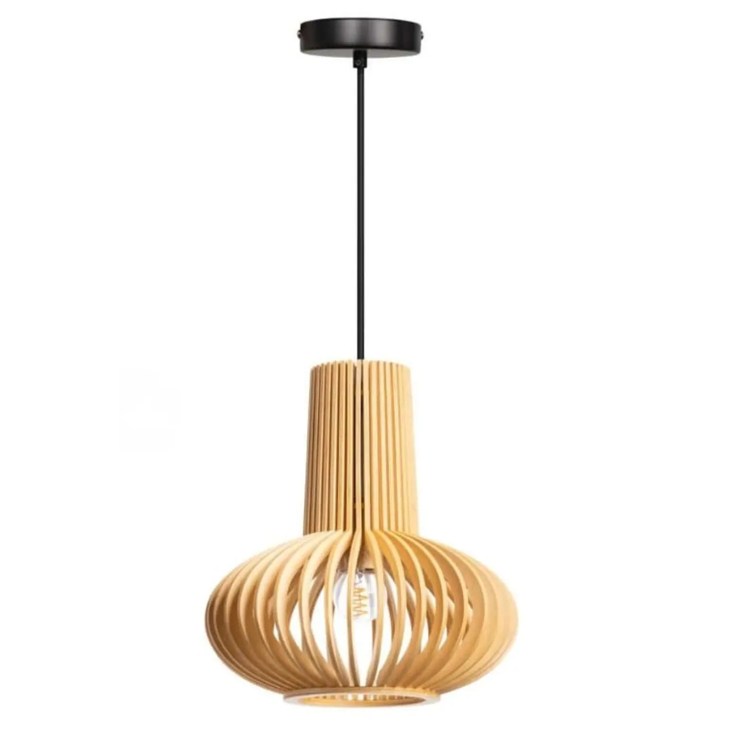 Tess 1-lichts Hanglamp hout bol