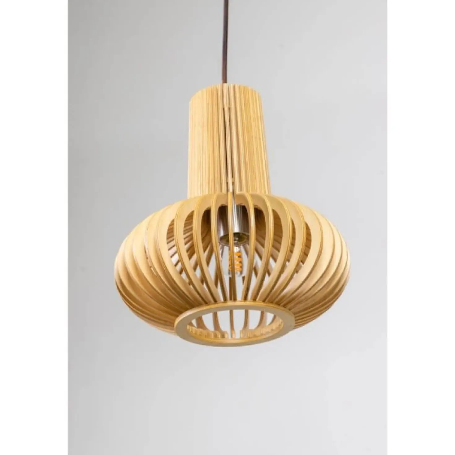 Tess 1-lichts Hanglamp hout bol
