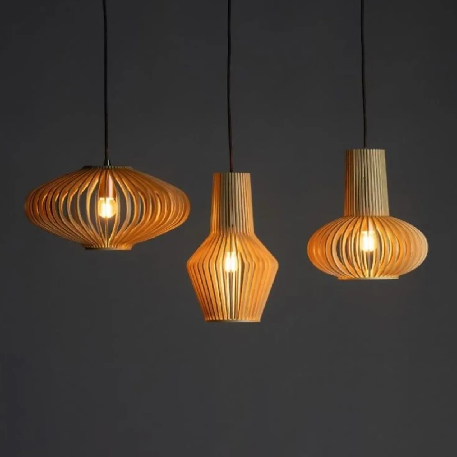 Tess 1-lichts Hanglamp hout bol