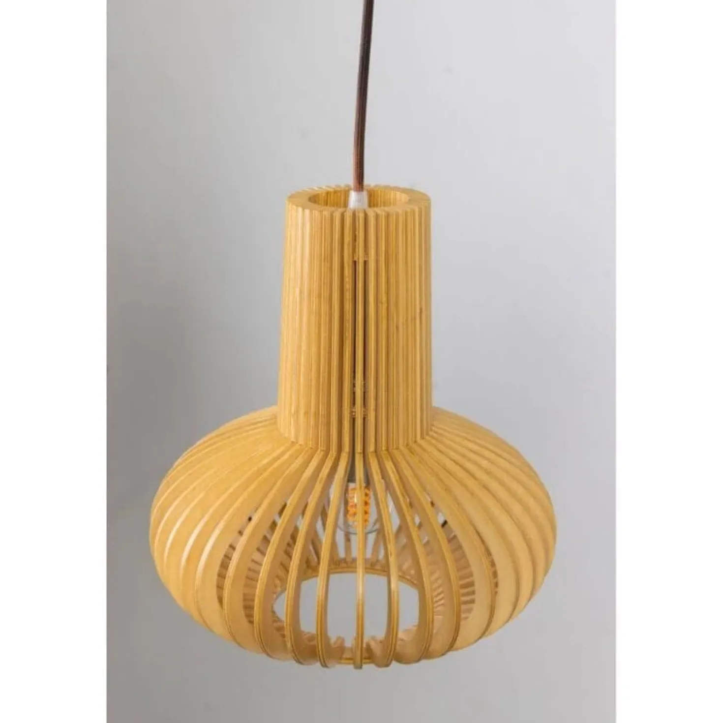 Tess 1-lichts Hanglamp hout bol