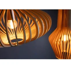 Tess 1-lichts Hanglamp hout langwerpig