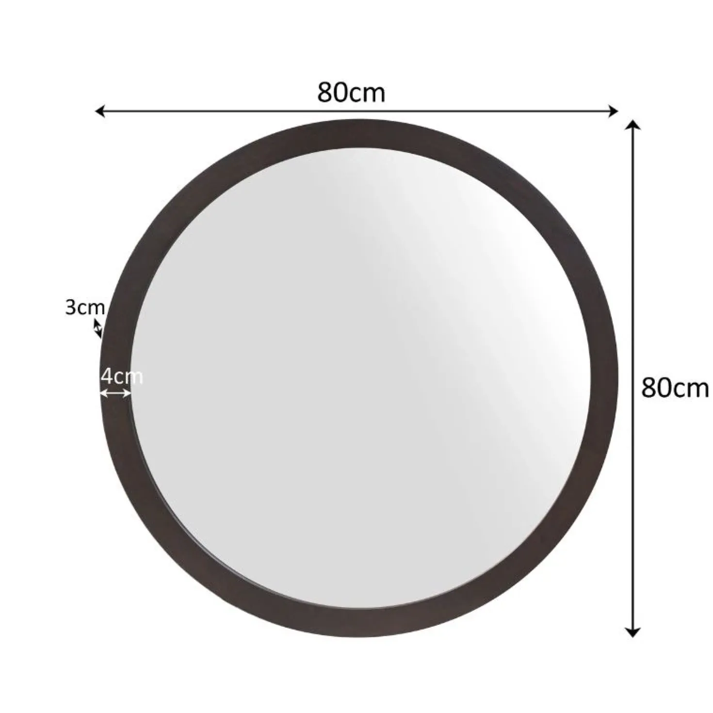Thomas Spiegel rond Bruin 80cm