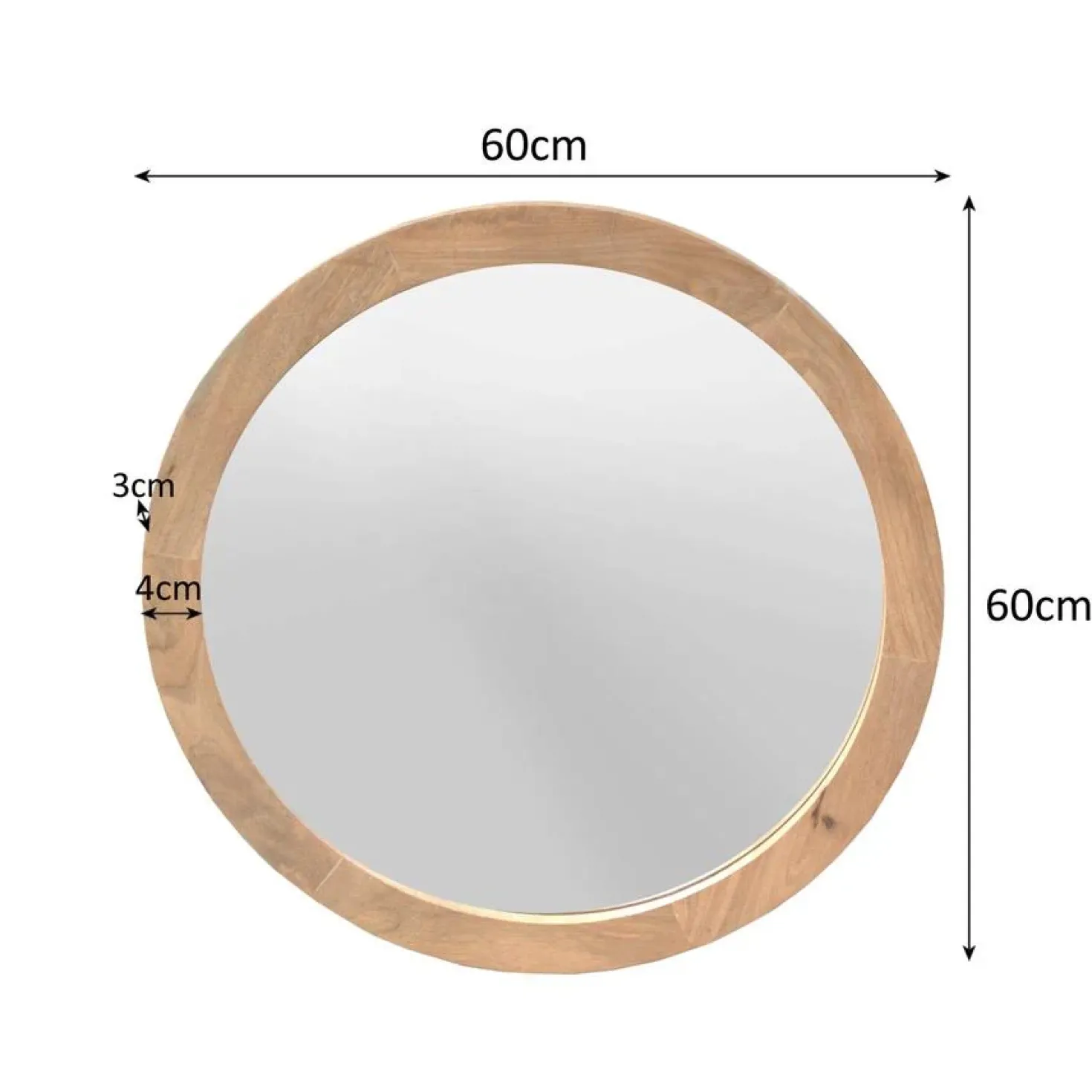 Thomas Spiegel rond Naturel 60cm