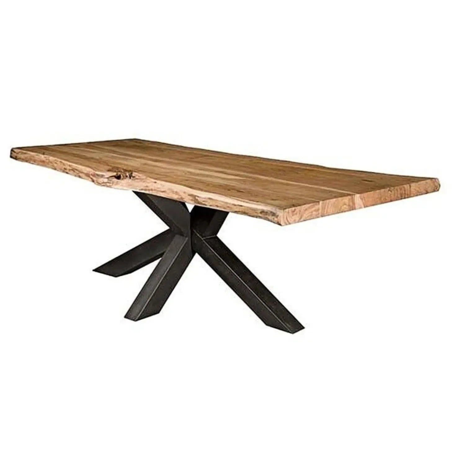 Tiago Boomstam Eettafel met spinpoot rechthoek acacia hout naturel 220×100