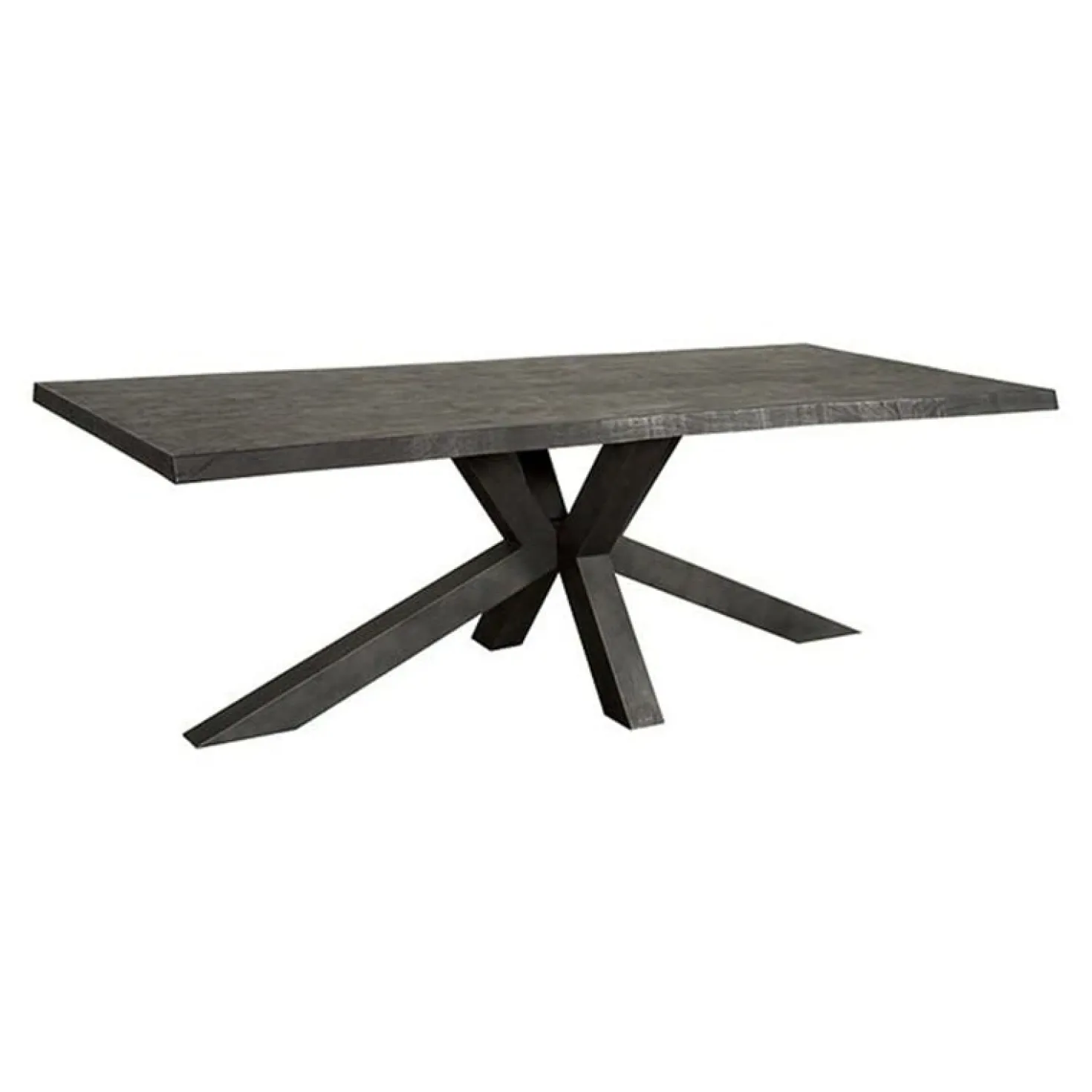 Tiago Eettafel met spinpoot rechthoek acacia hout zwart 200×100