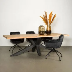 Tiago Eettafel met spinpoot rechthoek acacia hout naturel 240×100
